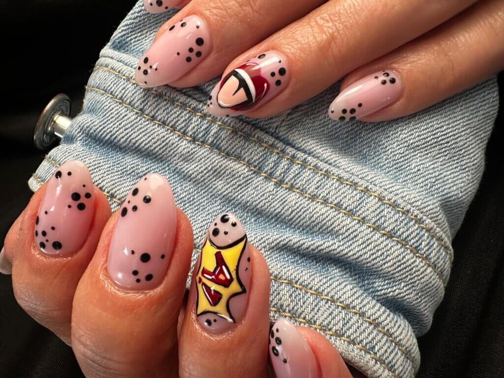Diseño de uñas en acrílico Rolling Stones